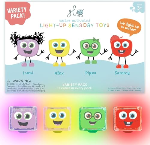 Glo Pals WaterActivated LightUp Cubes for Sensory Play 12 Pack Easter Basket Stuffers Easter Toys for Kids - Image 1