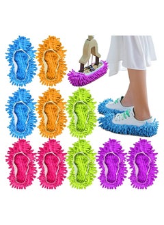 Y&D Dust Sock Cleaning Slippers,Mop Slippers for Floor Cleaning, Microfiber Mop Covers Hair Cleaner Foot Socks Caps, Multi-Function Shoe Covers(5 Pairs)  - Image 1