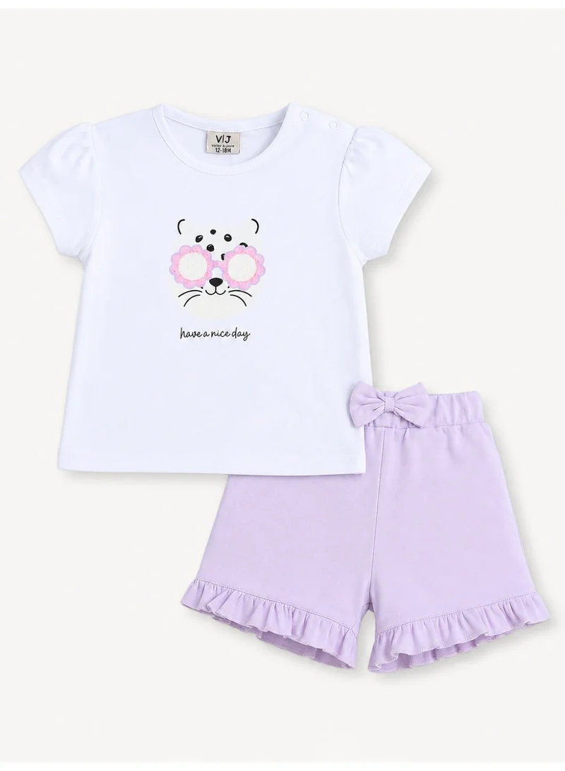 Victor And Jane Infant Girls’ 2-Piece Set – Top & Bow Shorts