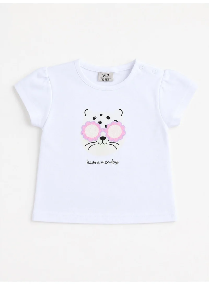 Victor And Jane  Infant Girls’ 2-Piece Set – Top & Bow Shorts for Kids | Best Price UAE