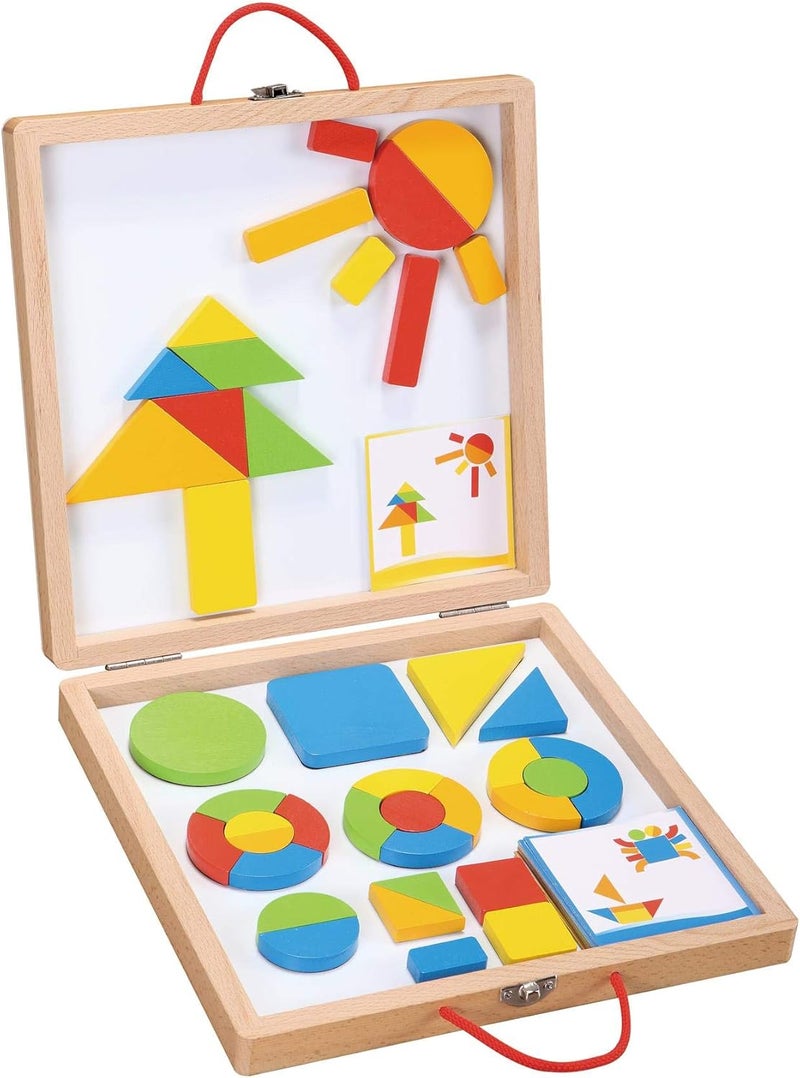 Lelin Multi-Activity Blocks Box with 40 Magnetic Blocks and 20 Picture Cards - Image 5