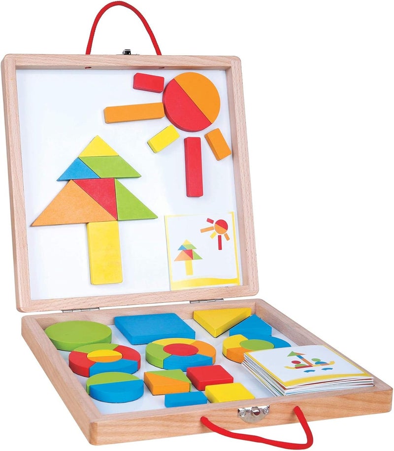 Lelin Multi-Activity Blocks Box with 40 Magnetic Blocks and 20 Picture Cards - Image 4