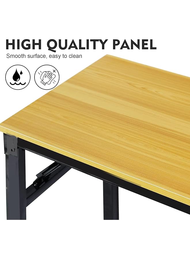 erorex Folding Table 80X40X75Cm Multi Functional Portable Desk With Adjustable Height For Computer Camping Garden Picnic Coffee And Bbq Wood - Image 5