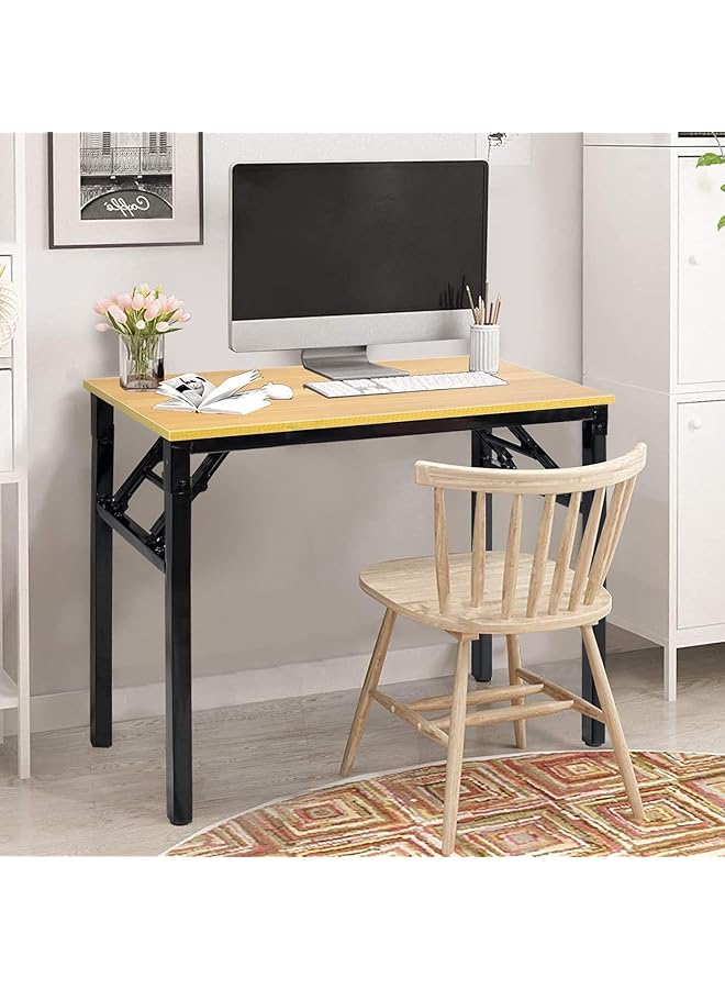 erorex Folding Table 80X40X75Cm Multi Functional Portable Desk With Adjustable Height For Computer Camping Garden Picnic Coffee And Bbq Wood - Image 2