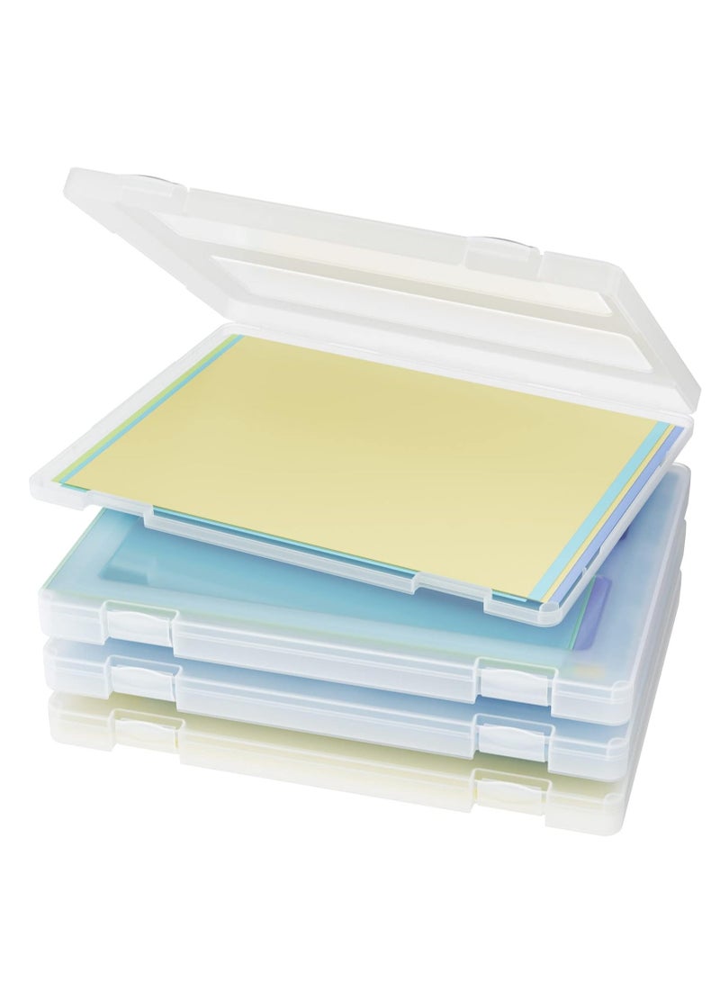 YelaJoy 2 Pack File Organizer Box, Plastic, Scrapbook Paper Organizer Containers for Craft and Arts Storage, Portable Board Game Storage for Art Supplies (31*22*5 CM) - Image 1