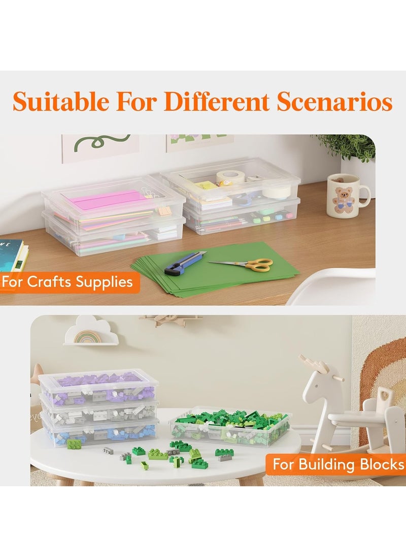 YelaJoy 2 Pack File Organizer Box, Plastic, Scrapbook Paper Organizer Containers for Craft and Arts Storage, Portable Board Game Storage for Art Supplies (31*22*5 CM) - Image 2