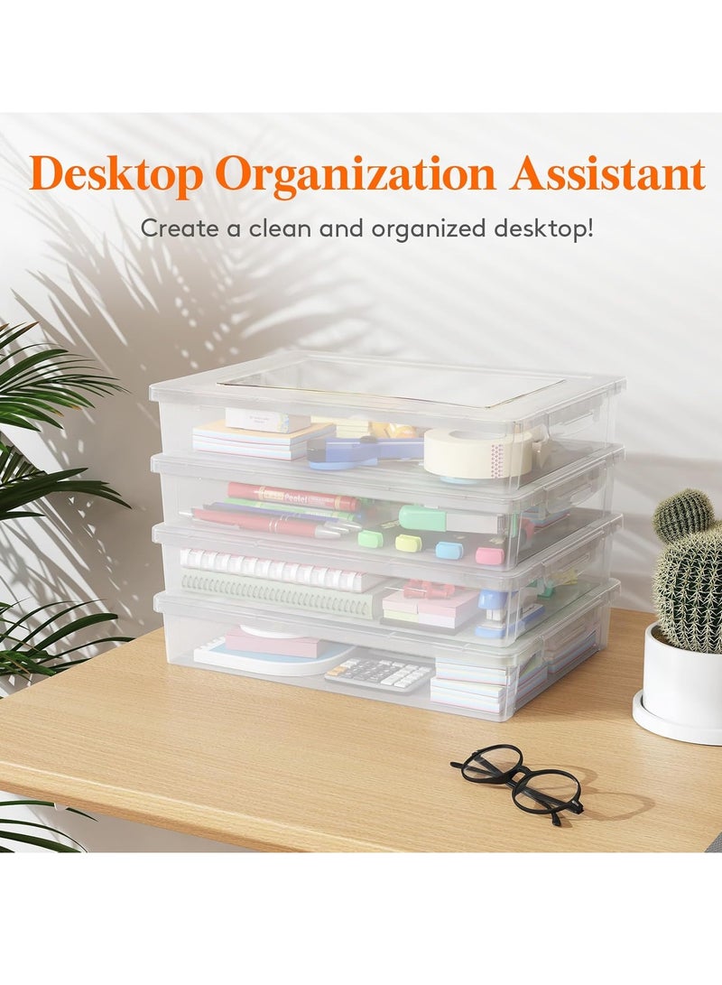 YelaJoy 2 Pack File Organizer Box, Plastic, Scrapbook Paper Organizer Containers for Craft and Arts Storage, Portable Board Game Storage for Art Supplies (31*22*5 CM) - Image 5