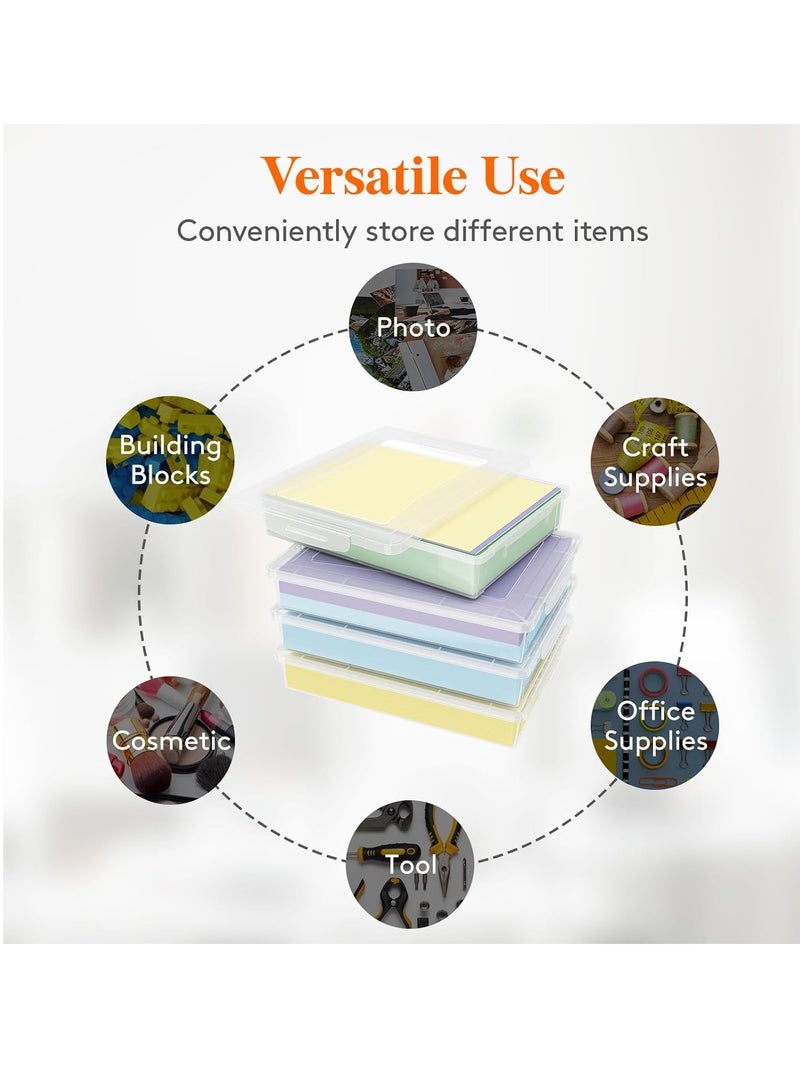 YelaJoy 2 Pack File Organizer Box, Plastic, Scrapbook Paper Organizer Containers for Craft and Arts Storage, Portable Board Game Storage for Art Supplies (31*22*5 CM) - Image 3