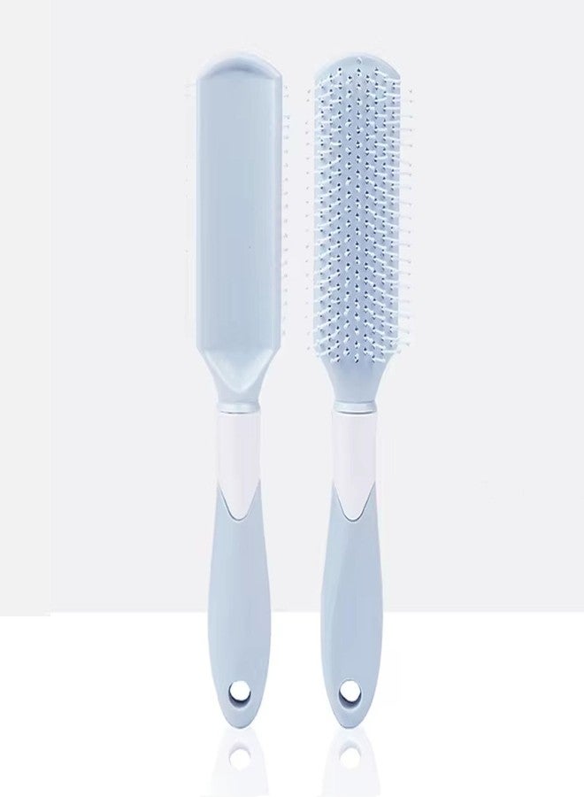 BlackLaoban Anti-Static Massage Flat Hair Scalp Massage Brush Nylon Bristle Hair Brush For Blow Drying, Styling, Curling, Straighten All Type Hairs For Women & Men (Light-Blue) - Image 1