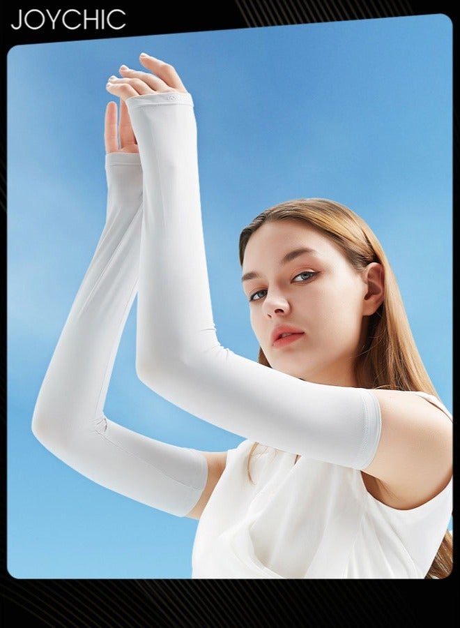 Joychic أكمام ذراع واقية من الشمس صيفية للنساء للقيادة في الهواء الطلق وركوب الدراجات مضادة للأشعة فوق البنفسجية طويلة من الحرير الجليدي غطاء ذراع قابل للتنفس - Image 1