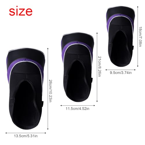Andux Golf Club Driver Wood Head Covers with Hook & Loop Set of 3 Black/Purple - Image 2