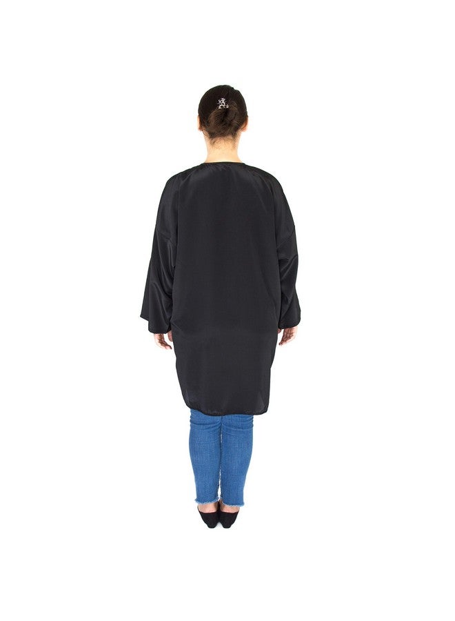 Salon Supply Co X-Large Hair Stylist Smock - Stylist Tunic with Roll Sleeves - Plus Size Smock - Salon Smock with Pockets - Stylist Jacket for Women - Plus Size Hairdresser Smock - Black Esthetician Jacket (X-Large) - Image 5