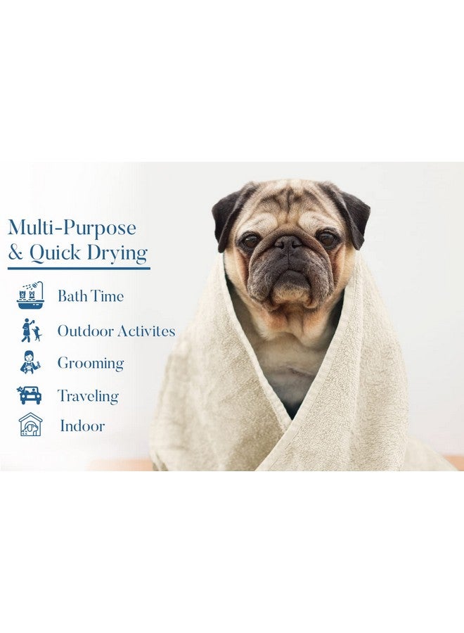 DAN RIVER 100% Cotton Dog Bath Towel Ultra Soft 450 Gsm Super Absorbent Quick Drying Paw Embroidered Pattern And LintFree Cat, Puppy & Pet Grooming Towel | 20X40 Inches | Cat Hair, Short Bread - Image 2