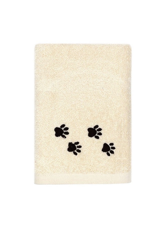 DAN RIVER 100% Cotton Dog Bath Towel Ultra Soft 450 Gsm Super Absorbent Quick Drying Paw Embroidered Pattern And LintFree Cat, Puppy & Pet Grooming Towel | 20X40 Inches | Cat Hair, Short Bread - Image 3