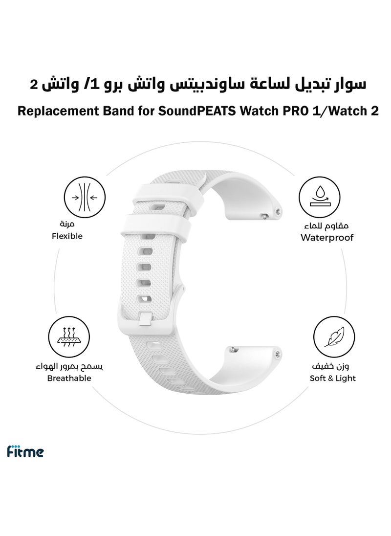 FITME Classic Silicone Band For SoundPEATS Watch PRO 1 / Watch 2 / Watch 4 Watches (22 mm)  - Image 1