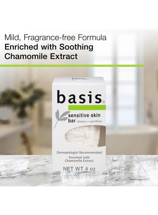 بيسيس صابون بيسيس للبشرة الحساسة للجسم واليدين والوجه، صابون غير معطر للبشرة الحساسة بخلاصة البابونج والصبار، عبوة صابون كبيرة، 4 أونصة، عبوة من 6 قطع - Image 2