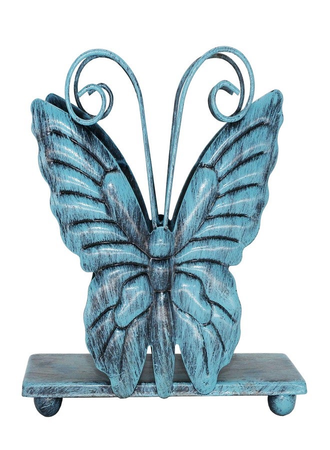 Owlgift Metal Butterfly Shaped Napkin Holder, Tabletop Paper Towel Dispenser, w/Freestanding Tissue Stand, Storage (Turquoise) - Image 3
