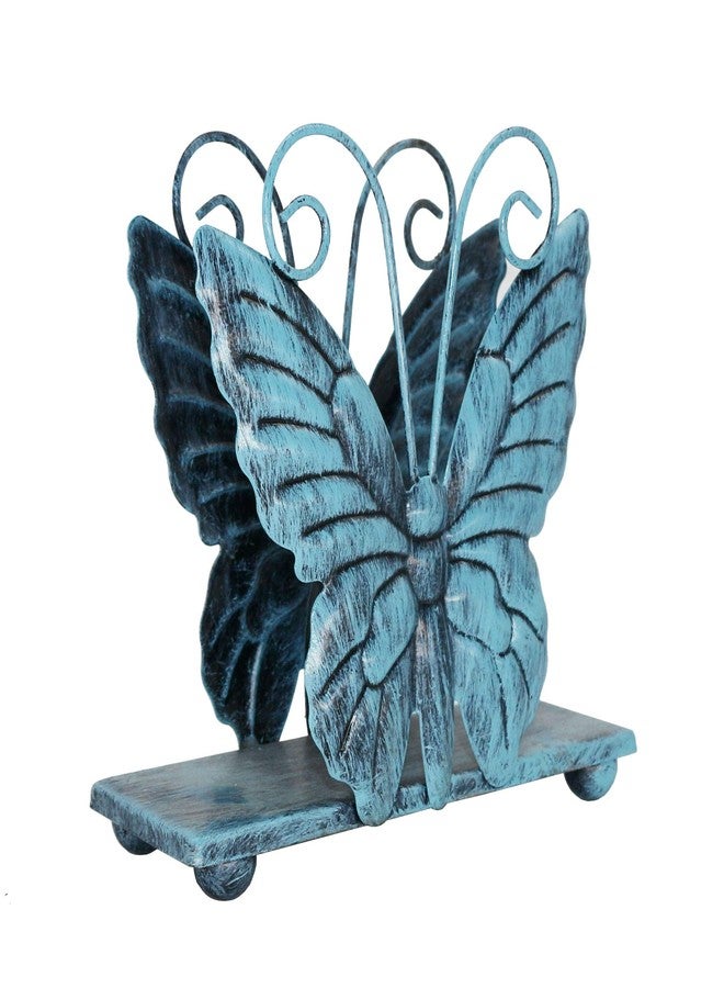 Owlgift Metal Butterfly Shaped Napkin Holder, Tabletop Paper Towel Dispenser, w/Freestanding Tissue Stand, Storage (Turquoise) - Image 4