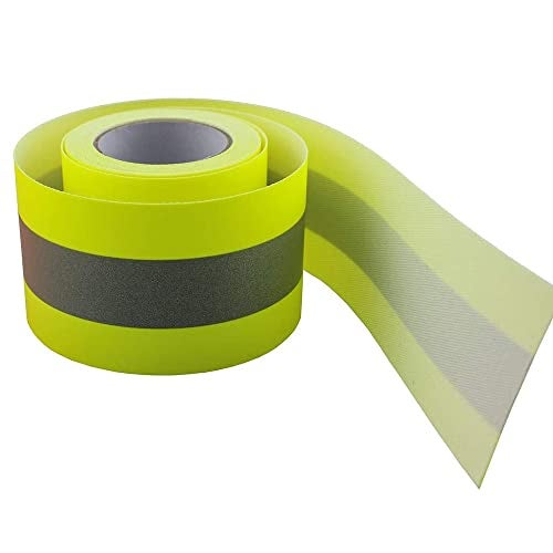 JINBING 2" x 16' High Visibility Fluorescent Yellow Reflective Flame Fire Retardant FR Fabric Tape Sew on - Image 2