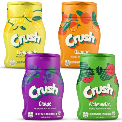 Crush, Summer Variety, Liquid Water Enhancer – New, Better Taste! (4 Bottles, Makes 96 Flavored Water Drinks) – Sugar Free, Zero Calorie - Image 1