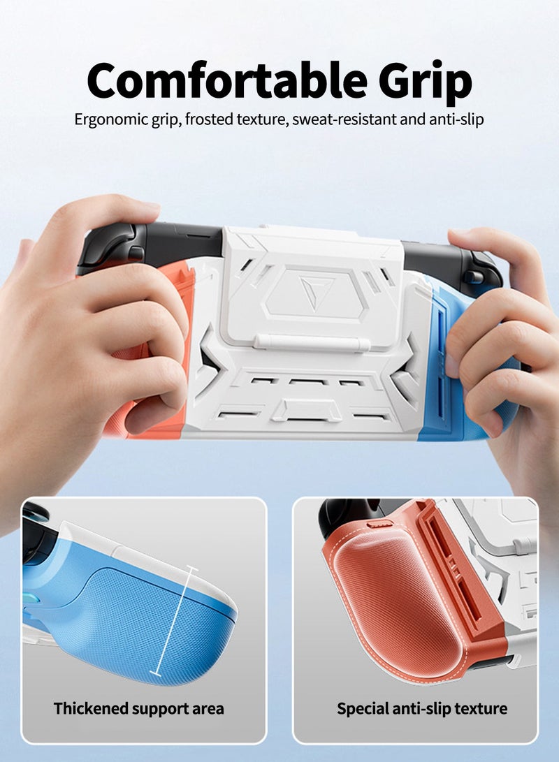 بيكسنست غطاء حماية لجهاز الألعاب متوافق مع Nintendo Switch 2، تصميم مريح لليد، تصميم معياري مع تخزين أشرطة الألعاب، غطاء مضاد للانزلاق (أبيض) - Image 4
