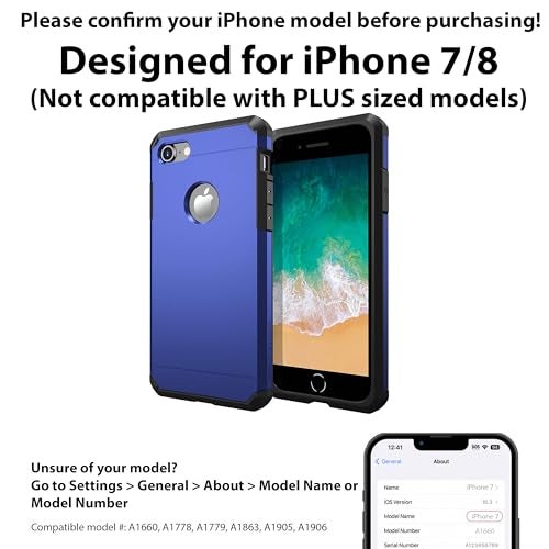 ImpactStrong for iPhone 7 Case/iPhone 8 Case, Heavy Duty Dual Layer Protection Cover (Navy Blue) - Image 3