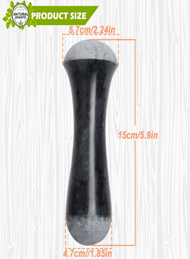 Tianman Marble Replacement Pestle 5.9" Length Polished, Use Pestle on Both Ends (Only Pestle Mortar Not Included) (Black Marble Polished) - Image 2