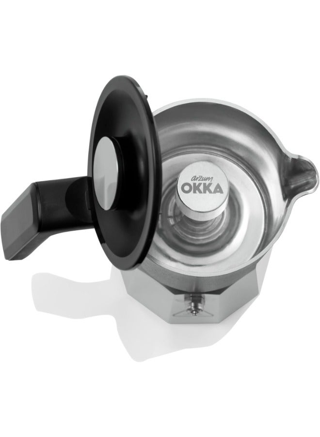 ارزوم اوكا ماكينة صنع القهوة التركية ريتش موكا بوت، أسود*كروم، OK0027 - Image 3