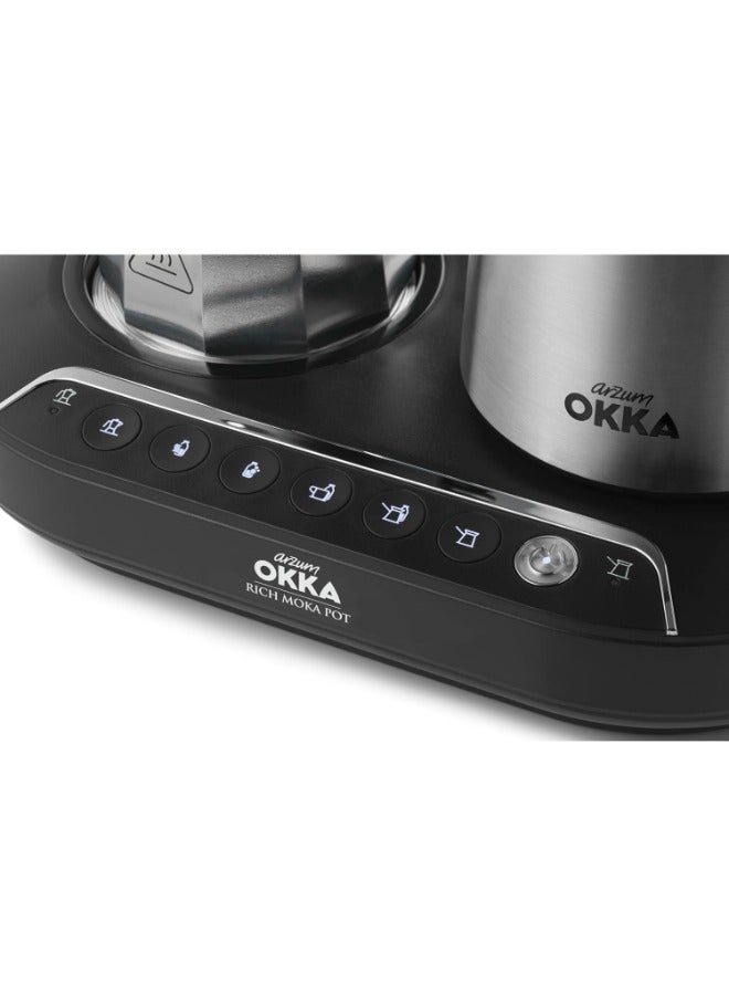 ارزوم اوكا ماكينة صنع القهوة التركية ريتش موكا بوت، أسود*كروم، OK0027 - Image 4