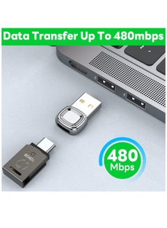Excefore 2 قطعة محول USB إلى C، محول C إلى USB، محول لساعة Apple Watch Ultra iWatch 7 8 9، iPhone 14 13 12 11 15 Plus Pro Max، AirPods، iPad Air، Samsung Galaxy S23 S22، فضي  - Image 4