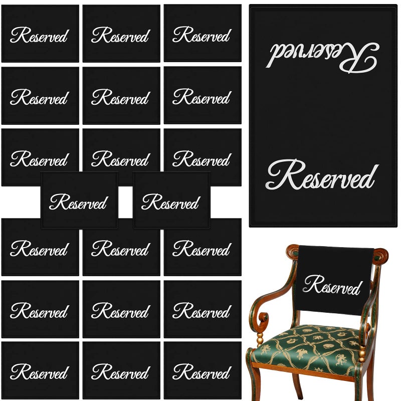 20 Pack Reserved Seating Signs  Church Pew Reserved Signs for Wedding Meeting or Event 1181 x 1772 Inches Black