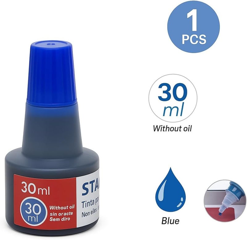 Fitto 30ml Blue Stamp Pad Ink for Office & Craft Use - Image 1