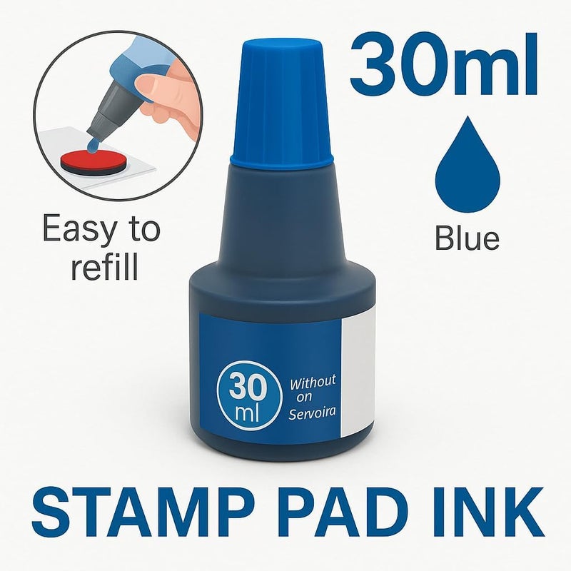 Fitto 30ml Blue Stamp Pad Ink for Office & Craft Use - Image 2