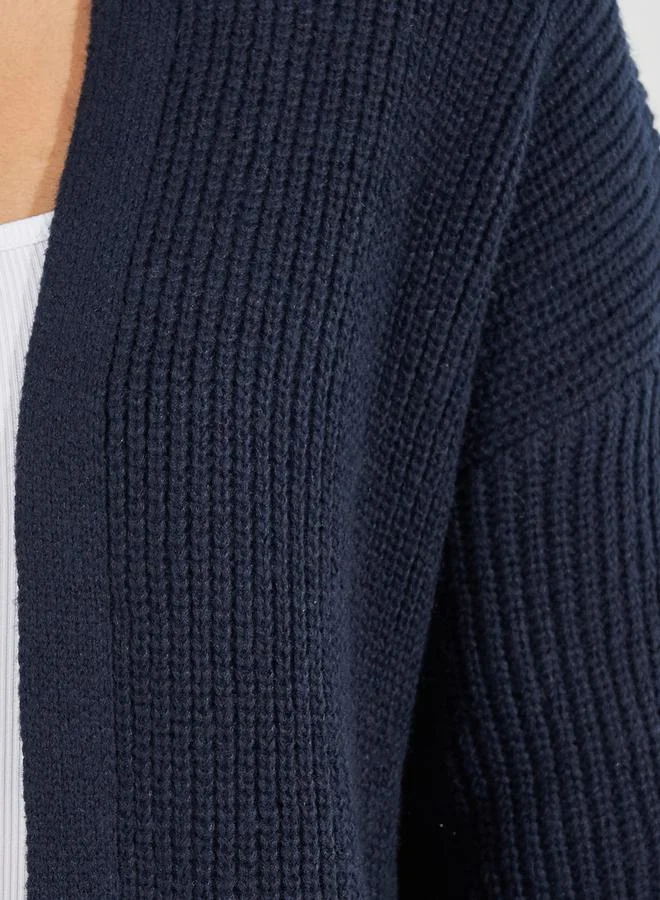 Styli Regular Fit Longline Cardigan with Volume Sleeves