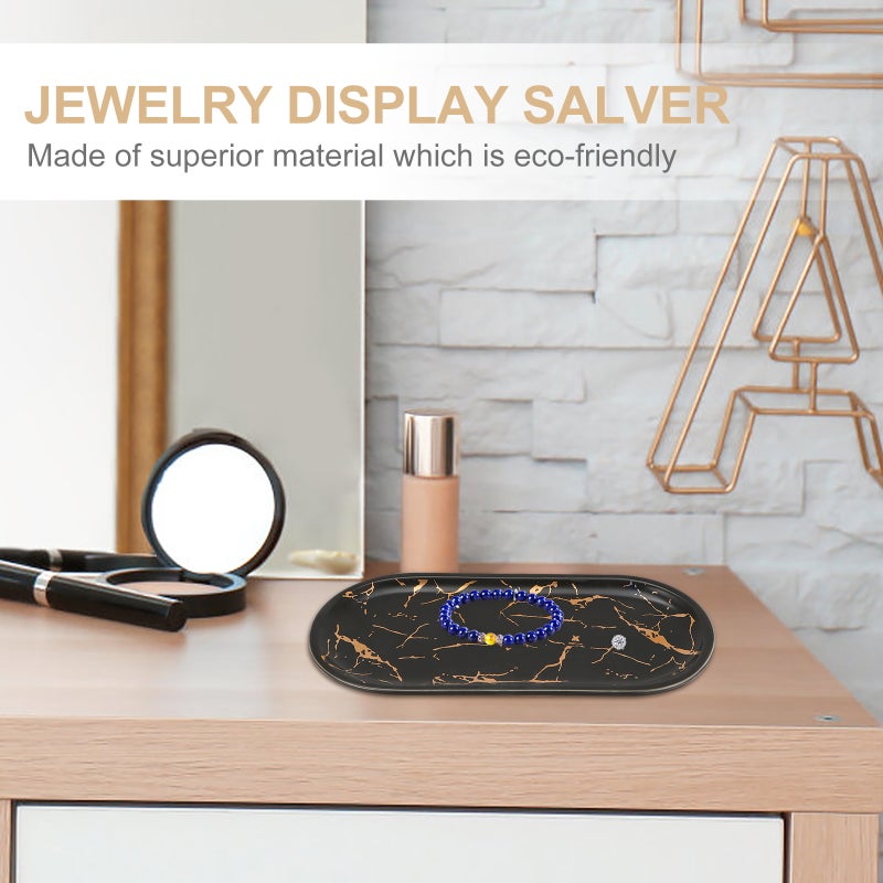 1pc Elegant Marbled Ceramic Steak Plate Food Dish Jewelry Display Tray - Image 4