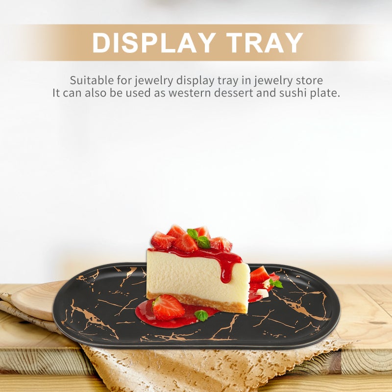 1pc Elegant Marbled Ceramic Steak Plate Food Dish Jewelry Display Tray - Image 5
