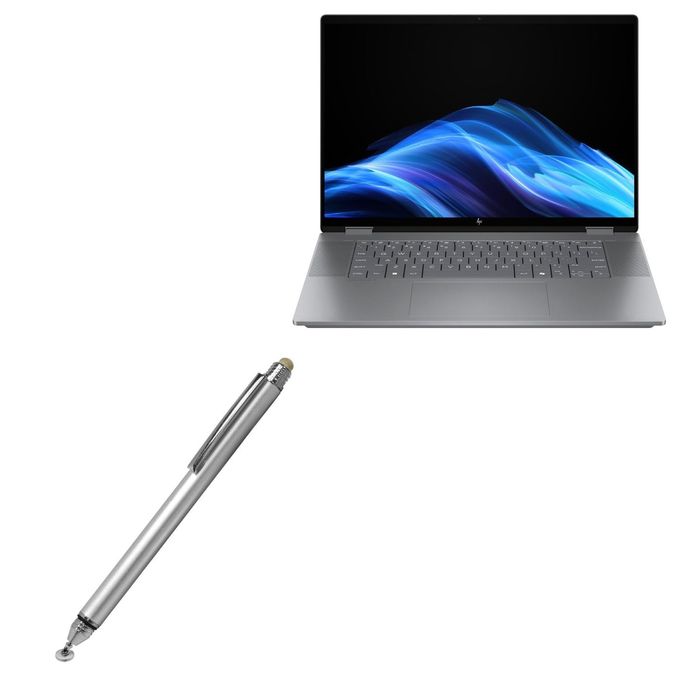 BoxWave Stylus Pen Compatible With Hp Omnibook X Flip 16 Dualtip Capacitive Stylus, Fiber Tip Disc Tip Capacitive Stylus Pen Metallic Silver - Image 4