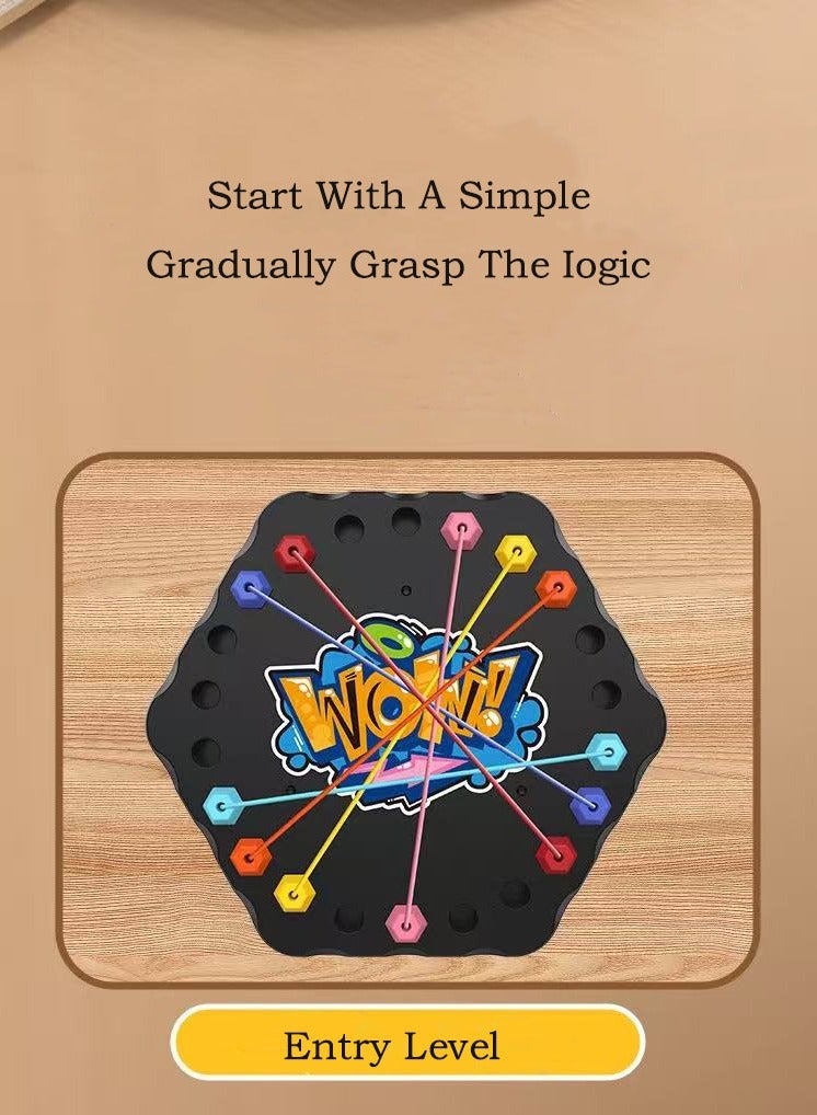 HBB Children's Solving Rope Battle Challenge Board Game Toys Children's Educational Logic Thinking Parent-Child Interactive Development-Color:20cm-large Deconstring Challenge - Image 2