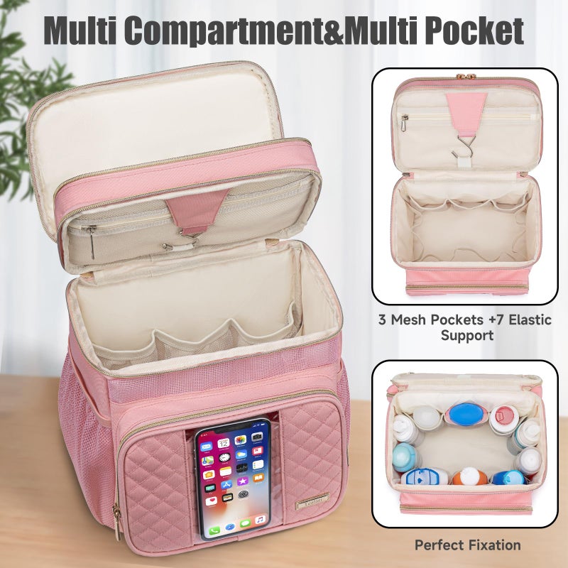 Tealari Large Toiletry Bag for Women Men,Bathroom Bag,Water Resistant Shower Bag,Makeup Bag,Portable Shower Caddy for College Dorm,Hanging Travel Toiletry Bag with Transparent Waterproof Phone Pocket - Image 5