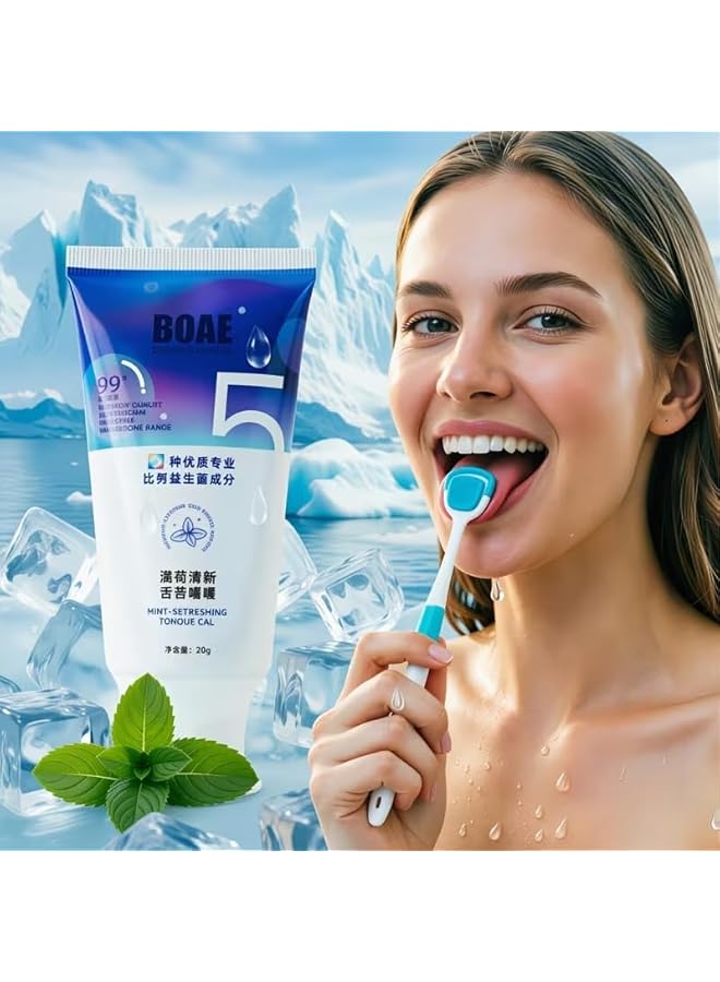 BOAE Tongue Cleaner Gel, 50g, 3 Flavors Available (Camellia, White Peach Flower, Mint) (Tongue Cleaner Gel Fresh Mint 50g) - Image 2