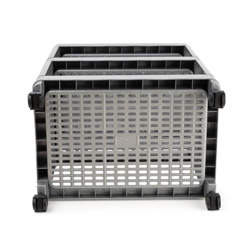 Biltoxi Multi-Purpose Trolley, Rolling Storage Rack, Plastic Storage Cart, Wheeled Organizer Stand Ideal for Kitchen, Office and Bathroom Organization (5 Layer, Silver) - Image 5