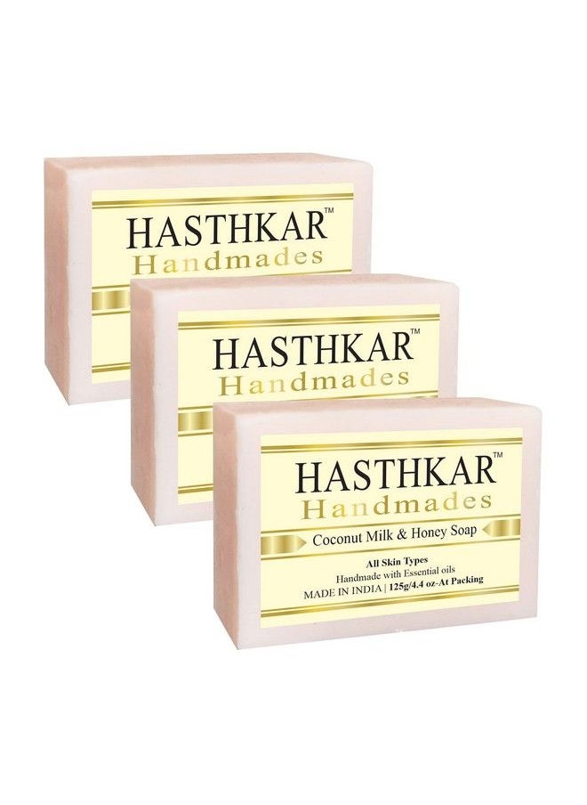 byPurenaturals - Hasthkar Handmades Glycerine Coconut Milk & Honey Soap 125Gm For Men & Women Pack Of 3… - Image 1