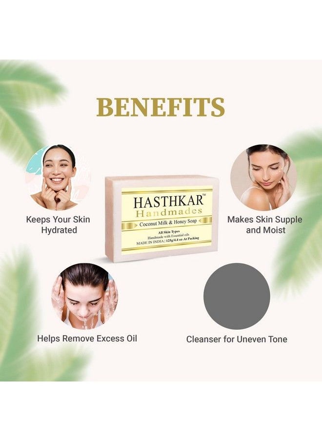 byPurenaturals - Hasthkar Handmades Glycerine Coconut Milk & Honey Soap 125Gm For Men & Women Pack Of 3… - Image 1
