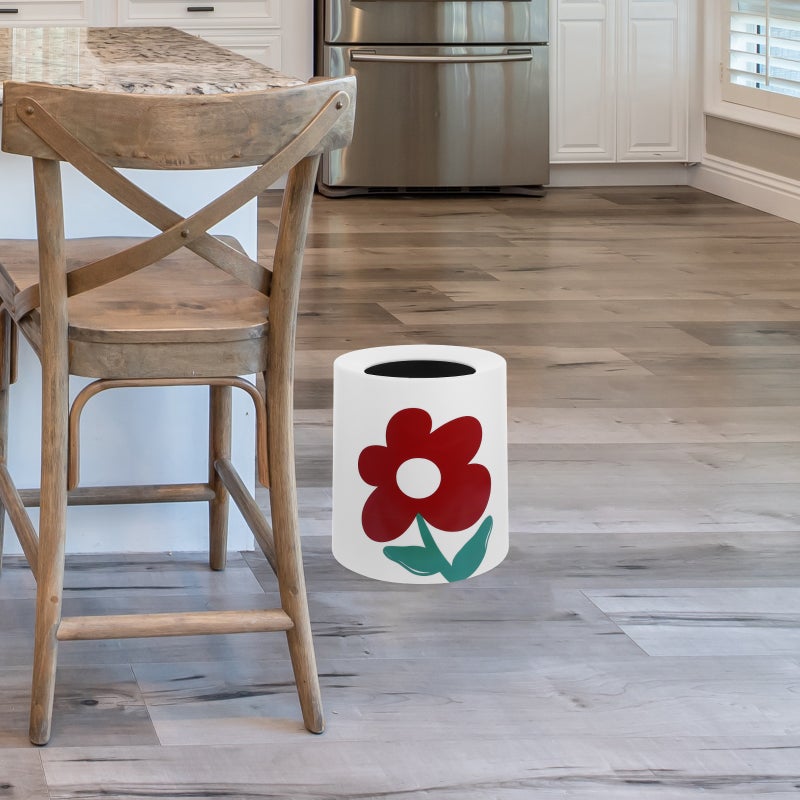 Flower Trash Can Bathroom Trash Can Waste Basket Double-layer Garbage Can Trash Bin - Image 5