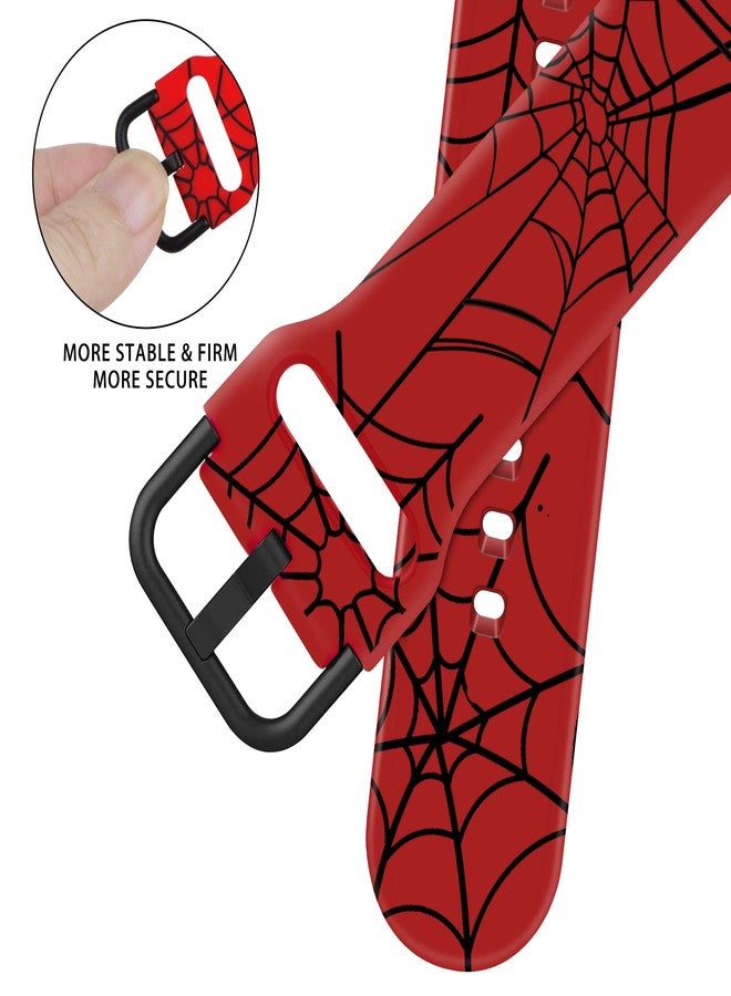 ACESTAR Double Sided Band Compatible with Apple Watch Band 38mm 40mm 41mm/42mm(Series 11 10), Spider Web Cartoon Soft Silicone Replacement for iWatch Series 11 10 9 8 7 6 5 4 3 2 1 SE - Image 3