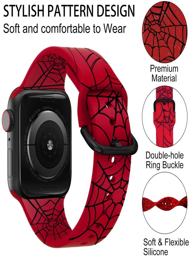 ACESTAR Double Sided Band Compatible with Apple Watch Band 38mm 40mm 41mm/42mm(Series 11 10), Spider Web Cartoon Soft Silicone Replacement for iWatch Series 11 10 9 8 7 6 5 4 3 2 1 SE - Image 2