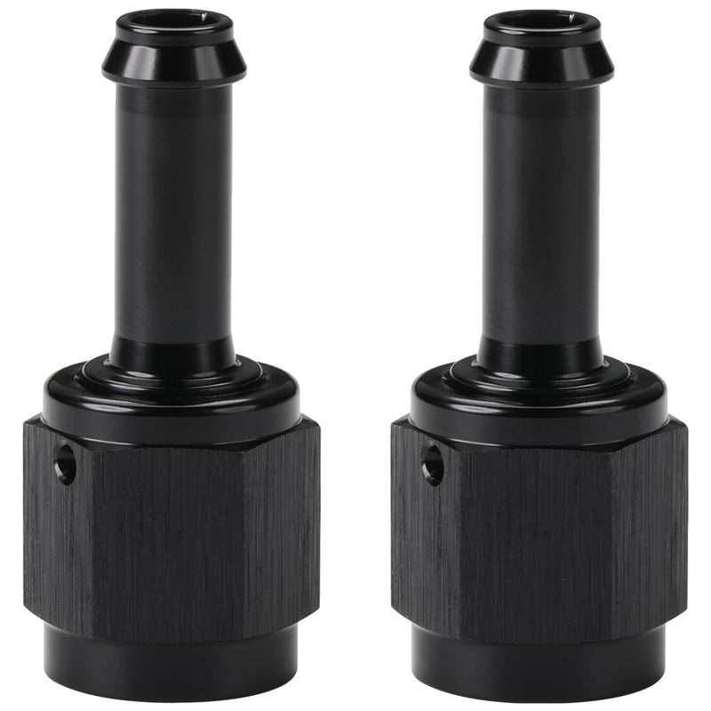 Podavelle 4AN Female to 14 Barb Hose Fitting Adapter Straight Swivel Aluminum Black 2PCS - Image 2