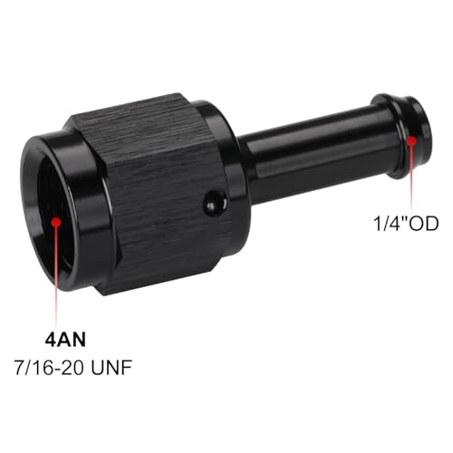 Podavelle 4AN Female to 14 Barb Hose Fitting Adapter Straight Swivel Aluminum Black 2PCS - Image 3