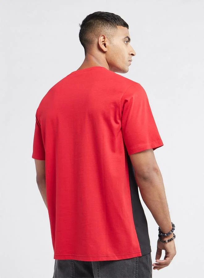 Splash FAV Colourblock T-shirt with Crew Neck and Short Sleeves