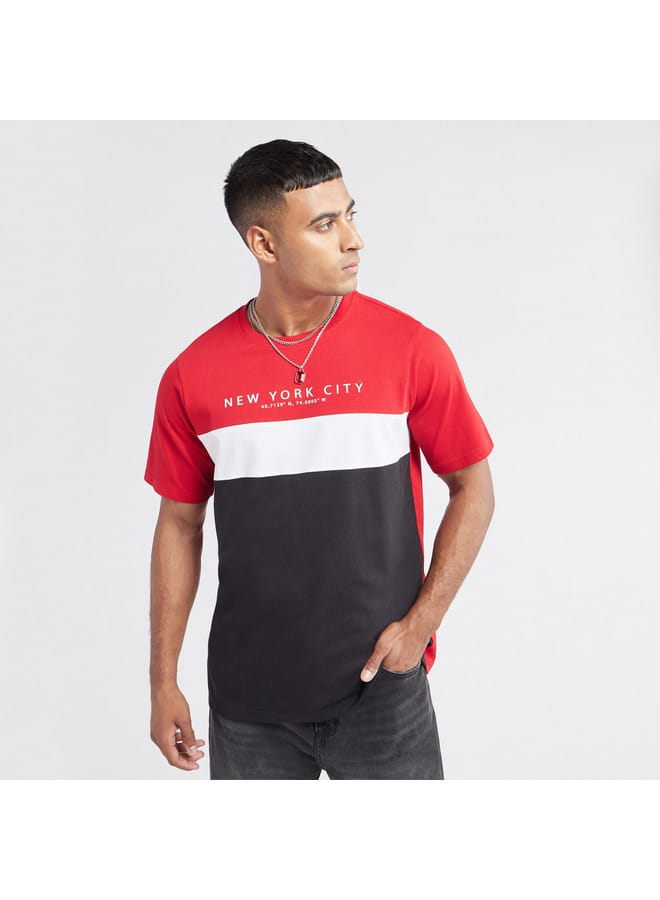 Splash FAV Colourblock T-shirt with Crew Neck and Short Sleeves  - Image 1